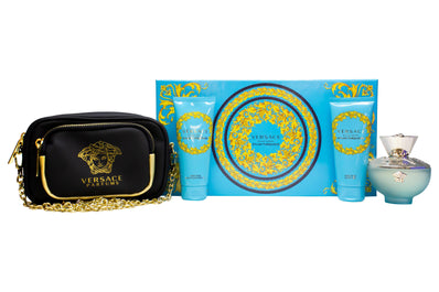 Versace Pour Femme Dylan Turquoise Gift Set 100ml EDT + 100ml Shower Gel + 100ml Body Lotion + Purse - Fragrance Store